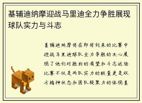 基辅迪纳摩迎战马里迪全力争胜展现球队实力与斗志